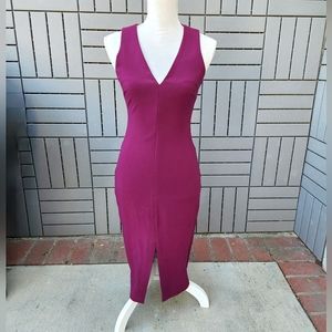 Likely V Neck Purple Sheath Dress